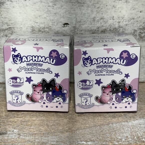 Lot of 2 Aphmau Mystery MEE MEOWS & FRIENDS Surprise Figure LITTER 5 SEALED NEW - Picture 3 of 12
